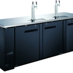 Thumbnail image #1 for Drago DRDK90 Commercial Direct-Draw Beer Dispenser, 2 Towers, 4 Faucets, 3–4 Keg Capacity, Black Exterior