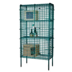 Thumbnail image #1 for 1880 Hospitality Focus Foodservice FSSEC24483GN Stationary Wire Security Cage, Green Epoxy, 48"W x 24"D x 74"H, 1 Shelf