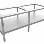 Thumbnail image #1 for Venancio USA ESL72 Stainless Steel Equipment Stand, 72"W, Open Top, Undershelf, 6" Adjustable Legs