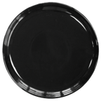 Thumbnail image #1 for Vertex China Vista VRE-PP-BK Round China Pizza Plate, Black, 13-1/8", Rolled Edge, Polished Foot