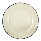 Thumbnail image #1 for Vertex China California CSCB-9 9-5/8" Round China Plate, Scalloped Edge, Black Line Case of 2 Dozen