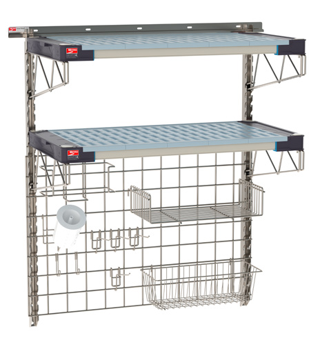 Product image #4 for Metro SmartWall Life Wall-Mounted Prep Starter Unit with 2 MetroMax 4 Polymer Shelves