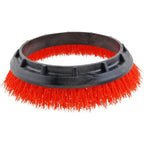 Thumbnail image #1 for AllPoints Foodservice Parts & Supplies 1421611 Concrete Scrub Brush, 12" Round, Polypropylene Crimped Bristles, Orange-Red