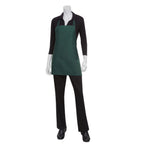 Thumbnail image #1 for Chef Works F10 -BWP-0 Bib Apron, 24"L x 27-1/2"W, Adjustable Neck Buckle, 3 Pockets, Poly/Cotton, Black with White Pinstripe