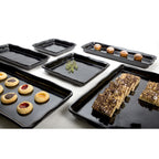 Thumbnail image #2 for G.E.T. The Edge - EGS M926-B Rectangular Melamine Serving Tray, Black, 26" x 9" x 1-1/2" Case of 3