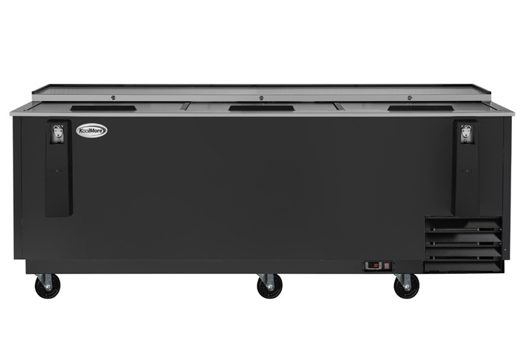 Product image #5 for KoolMore 95-Inch Black Commercial Bottle Cooler with 3 Sliding Doors and Built-In Opener, 30 Cu. Ft.