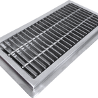 Thumbnail image #1 for IMC/Teddy FT18-14-SG Stainless Steel Floor Trough with Drain and Subway Grating, 168"W x 18"D x 4" Deep
