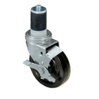 Thumbnail image #1 for Component Hardware CMS4-5KBN 5" Rubber Swivel Stem Caster with Side Brake, 250 lb Capacity