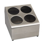 Thumbnail image #1 for Alegacy Foodservice Products TC4S Stainless Steel Four-Compartment Countertop Silverware Caddy