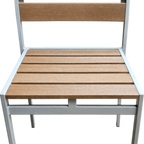 Thumbnail image #2 for Oak Street OD-CM-TK-B Indoor/Outdoor Dining Chair, Brown Synthetic Teak Ladder Back and Seat, Steel Frame