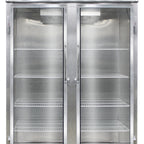 Thumbnail image #1 for Continental Refrigerator 2RSNSSGD Two-Section Reach-In Display Refrigerator, Narrow Hinged Glass Doors, Stainless Steel Interior & Exterior