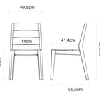 Thumbnail image #2 for Tramontina USA, Inc. 13900-101 Armless Stackable Chair, Tiger Wood, Ladder Back, Wood Seat Case of 2