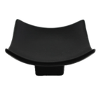 Thumbnail image #1 for Vertex China Ventana AV-4AD-BK Square Appetizer Dish, 3-1/2", Footed, Rolled Edge, Black Matte China Case of 3 Dozen