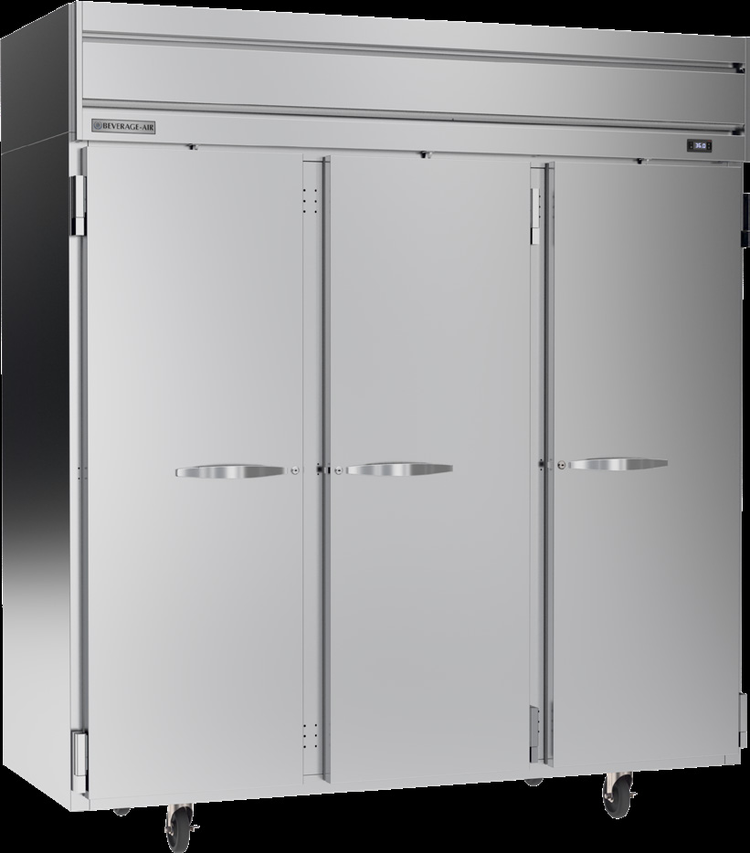 Product image #5 for Beverage-Air Horizon Series Three-Section Reach-In Refrigerator, 71.52 Cu. Ft., Solid Doors, Top-Mounted Self-Contained