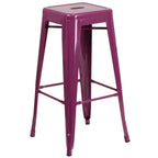 Thumbnail image #1 for Flash Furniture ET-BT3503-30-PUR-GG Purple Galvanized Steel Backless Bar Stool with Drain Hole, 30.25 in H