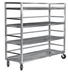 Thumbnail image #7 for Channel Manufacturing Aluminum Glass/Oval Tray Mobile Shelf Truck / Flight Cart, 75 x 25 x 72 Inches, 4 Shelves