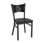 Thumbnail image #1 for Flash Furniture Hercules XU-DG-60099-COF-BLKW-GG Stackable Restaurant Chair, Metal Coffee-Cutout Back, Black Plywood Seat
