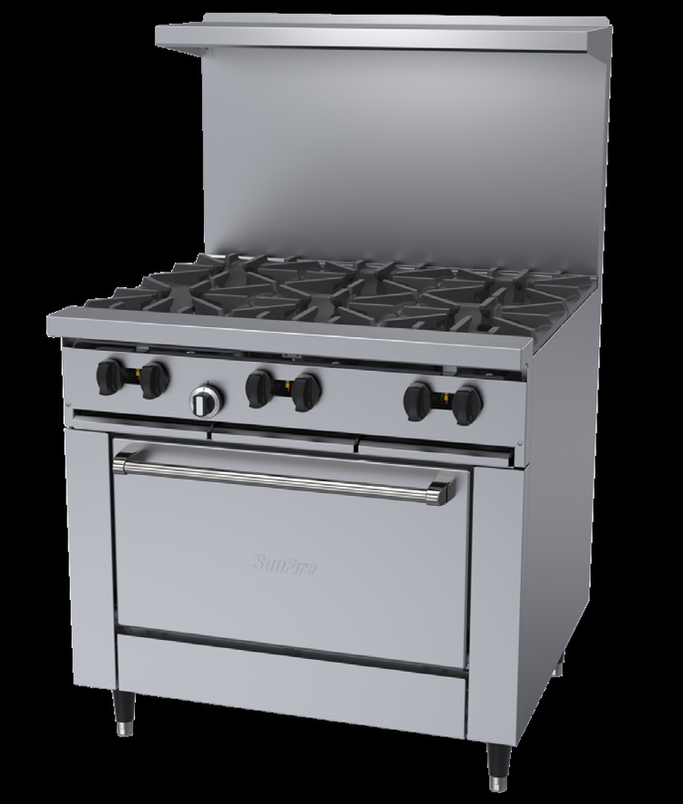 Product image #5 for Sunfire 36-Inch Gas Restaurant Range with 6 Open Burners and Standard Oven