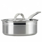 Thumbnail image #1 for Hestan Probond 31564 2 qt Covered Stainless Steel Saucepan, Induction-Ready, Riveted Handle