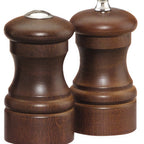 Thumbnail image #1 for Chef Specialties Professional Series Capstan 04100 Salt and Pepper Shaker Mill Set, 4-Inch, Walnut Finish, Stainless Steel Grinding Mechanism