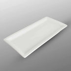 Thumbnail image #1 for Korin Inc PLL-A25932 White Rimmed Rectangular China Plate, 11-1/2"L x 5-1/4"W x 3/4"H