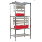 Thumbnail image #1 for SPG International Amco ATS18PG Tray Slide, 13-7/8" Wide, 1-1/4" Spacing, 12-Tray Capacity, Blue