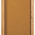 Thumbnail image #1 for AARCO Products OBC2418R Enclosed Red Oak Bulletin Board, Wall-Mounted, Single Swing Door, 18"W x 24"H