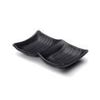 Thumbnail image #1 for G.E.T. Zen - EGS JWT58-B Rectangular Melamine Tray, 2.5 oz, 2-Compartment, Black, 5-3/8"L x 3-3/8"W x 1"H Case of 6