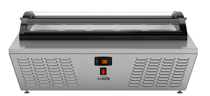 Product image #6 for KoolMore 39-Inch 5-Pan Countertop Ice Cream Display Freezer with Curved Glass Top