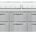 Thumbnail image #2 for Continental Refrigerator SW72N18C-D 72-Inch 3-Section Refrigerated Sandwich Prep Table with 6 Drawers and 18-Pan Capacity