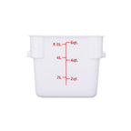 Thumbnail image #1 for CAC China FS3P-SQ6W Food Storage Container, 6 qt., Square, Polypropylene, White Case of 24