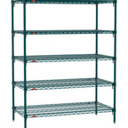 Thumbnail image #1 for Metro Super Erecta SA-1872K3-63-S5 Super Adjustable Super Erecta® Starter Wire Shelving Unit, 72"W x 18"D x 63"H, 600 lb. capacity per shelf, 2000