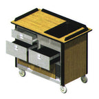 Thumbnail image #1 for Lakeside Manufacturing 690-30 Hydration/Nutrition Cart with Chilled Pans, 2 Drawers, Sliding-Door Storage, Stainless Steel/Laminate