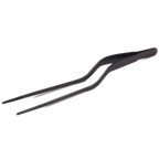 Thumbnail image #1 for JB Prince U154 BK Offset Fine-Tip Stainless Steel Tweezer, 7-4/5"L, Black