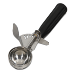 Thumbnail image #1 for JB Prince Hamilton Beach U685 30 #30 Disher, 1-1/2 oz, Stainless Steel with Black Plastic Thumb-Press Handle