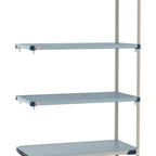 Thumbnail image #1 for Metro MetroMax Q MQ-2448GF-74-A4 Add-On Polymer Shelving Unit, 24"D x 48"W x 74"H, 4-Tier, Louvered
