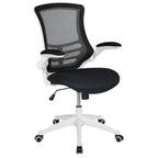 Thumbnail image #1 for Flash Furniture BL-X-5M-WH-BK-GG Swivel Task Chair with Mesh Back, Upholstered Seat, Padded Arms and Casters