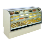 Thumbnail image #2 for Marc Refrigeration BCD-59 Non-Refrigerated Bakery Display Case, 59", Curved Glass, 3 Shelves, Mirrored Interior, Sliding Rear Doors