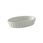 Thumbnail image #1 for Tuxton China DuraTux®© BWK-0602 Ceramic Crème Brûlée Dish, 6 oz, Oval, Fluted, White 1 Dozen