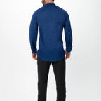 Thumbnail image #2 for Chef Works CBZ02-OCB-L Chef Coat, Ocean Blue, Large, Raglan Long Sleeve, Center Zipper