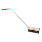 Thumbnail image #1 for AllPoints Foodservice Parts & Supplies 1331174 Broiler/Grill Cleaning Brush, Steel Bristles, 24" Handle, Without Scraper