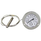 Thumbnail image #1 for AllPoints Foodservice Parts & Supplies Mavrik 621194 Refrigerator/Freezer Dial Thermometer, 40–240°F, 48-Inch Capillary, 2-Inch Dial