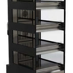 Thumbnail image #1 for Flexeserve 4T-600R-RH Heated Food Display Cabinet, Floor Model, Rear Feed, Right-Hand Door, 4 Shelves, Stainless Steel, 23.6"W x 34.8"D x 75.1"H