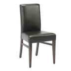 Thumbnail image #1 for G & A Commercial Seating Silhouette 506-CU Upholstered Square-Back Side Chair with Padded Seat, Metal Frame, Walnut Finish, Vinyl