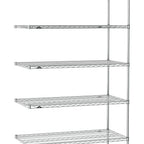 Thumbnail image #1 for Metro Super Erecta SE-2472C-74-A5 Wire Stationary Starter Shelving Unit, Chrome, 5 Shelves, 72"W x 24"D x 74"H