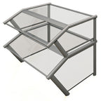 Thumbnail image #1 for Eagle Group Tuffak DCS4-DSG-CDT Cafeteria-Style Double-Tier Sneeze Guard, Single-Sided, Clear Polycarbonate, Stainless Steel Frame, 64"W