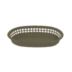 Thumbnail image #1 for Thunder Group PLBK1034B Oblong Fast Food Basket, 10-3/4", Polypropylene, Brown Case of 12 Dozen