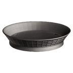 Thumbnail image #1 for TableCraft Products 15759BK Round Plastic Platter Basket with Base, 9" Diameter x 1-3/4"H, Black Case of 12