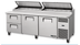 Thumbnail image #6 for True 93.5-Inch 2-Section Pizza Prep Table with 2 Drawers, 2 Doors, and White Poly Cutting Board