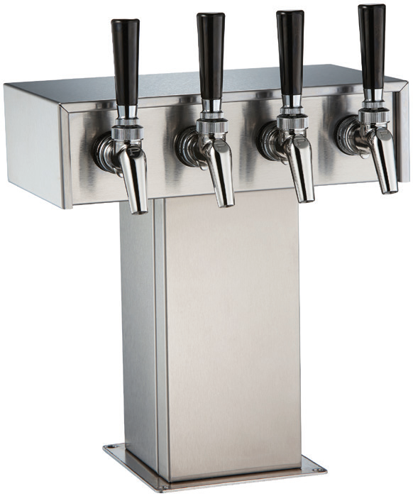 Product image #5 for Perlick 4-Faucet Countertop Tee Draft Beer Tower, Glycol-Cooled, Stainless Steel